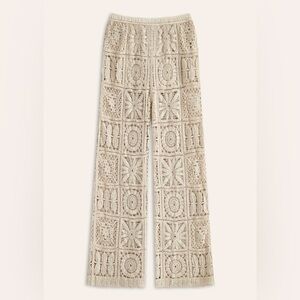 Commense NWT Ivory Crochet Trousers Bohemian